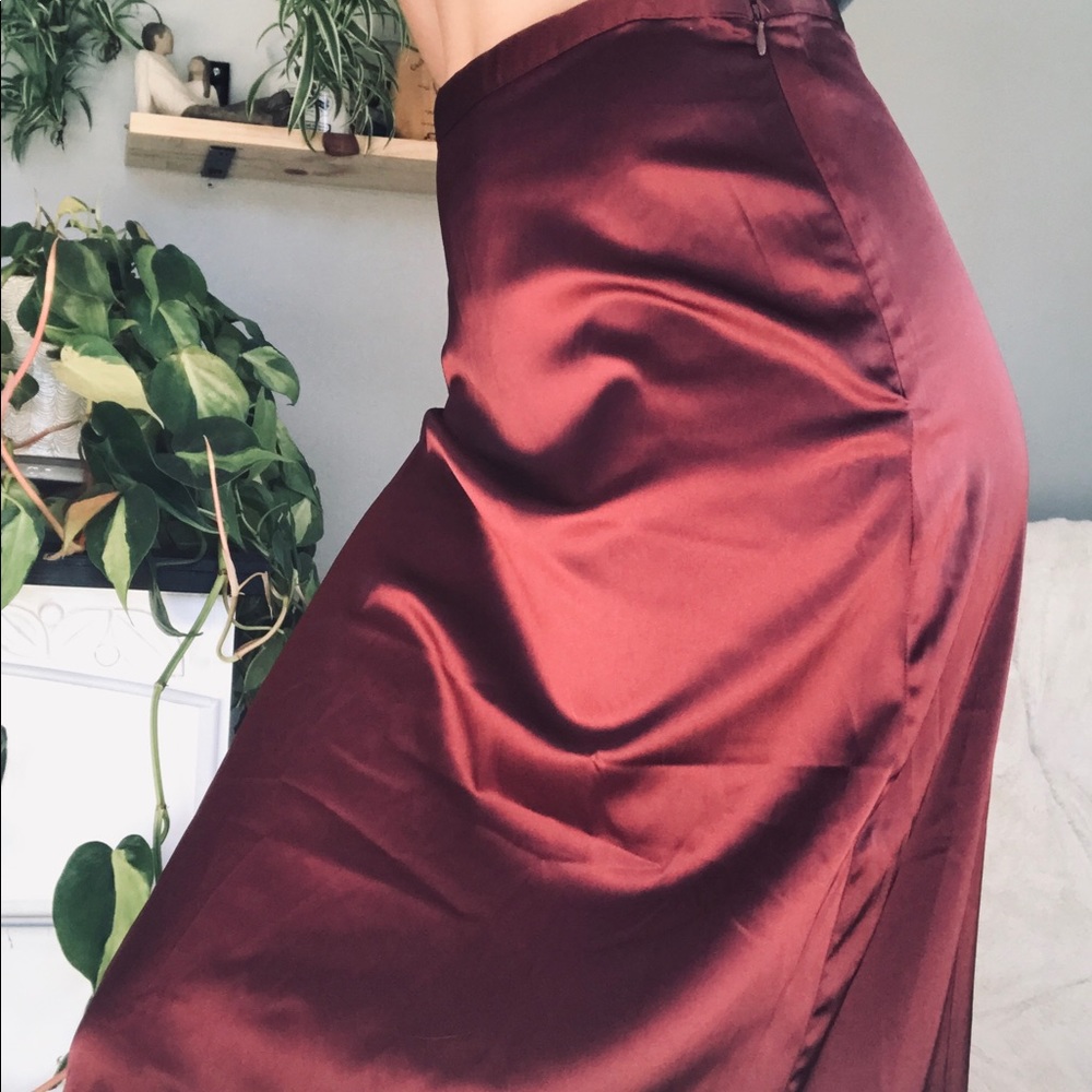 Satin midi skirt